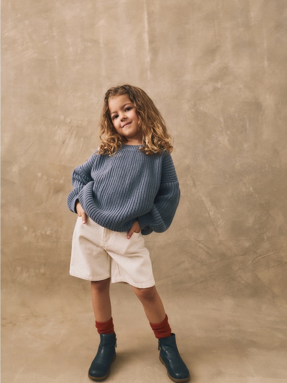 NWT The Simple Folk Chunky Knit Sweater Cornflower Blue